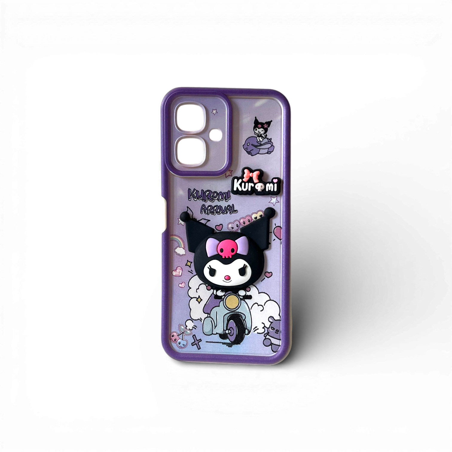 coque-kuromi-midnight-arrival-avec-figurine-3d-et-finition-pailletee