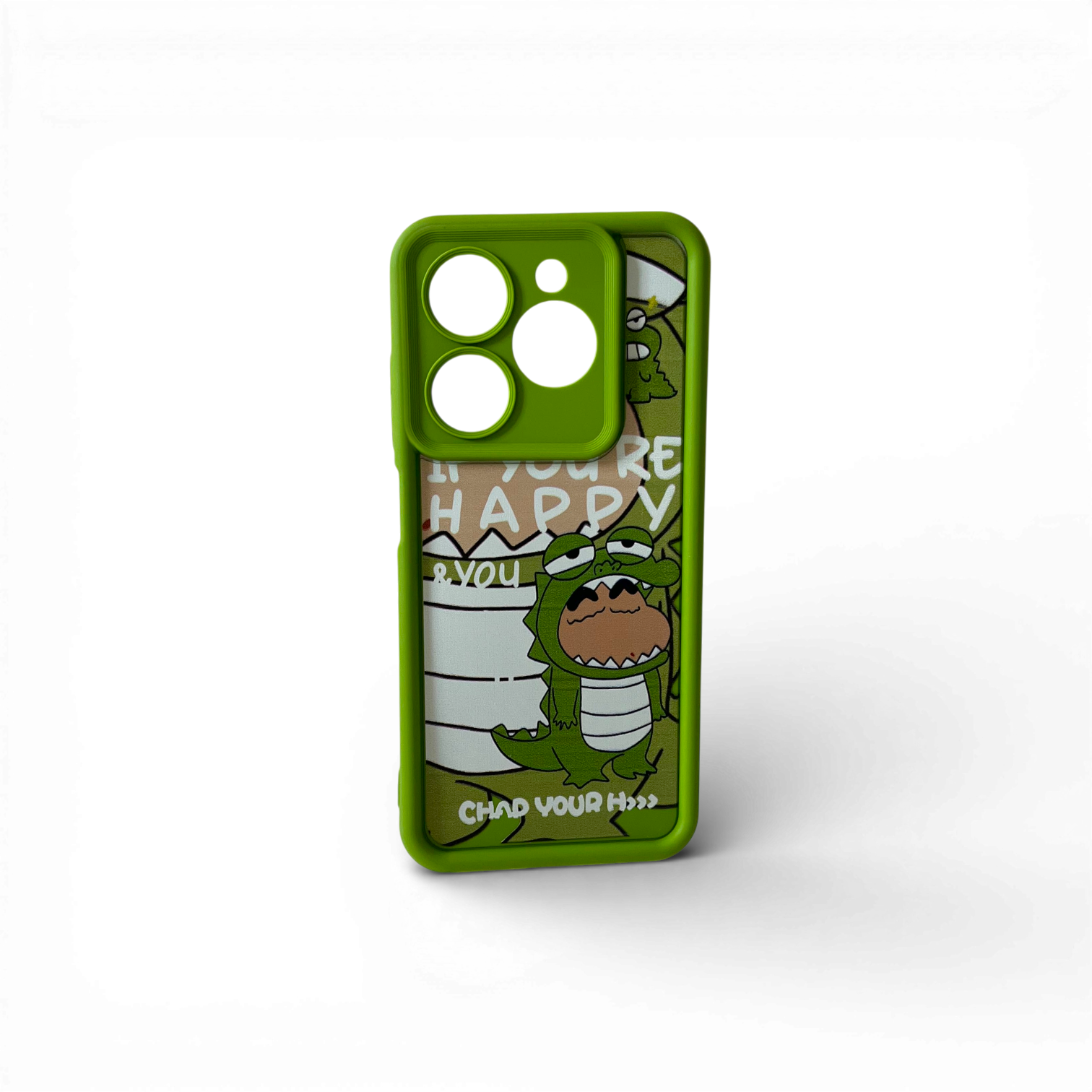 coque-happy-dino-verte-pour-infinix-smart-8-design-cartoon-rigolo